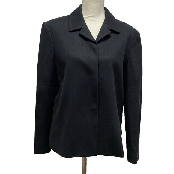 Anne Klein Women's Wool & Cashmere Snap Closure Black jacket Size 14 - Picture 1 of 11
